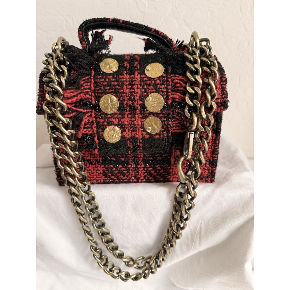 Kooreloo The New Yorker Petite Bag Red Tweed Crossbody Top Handle NEW - Picture 13 of 14